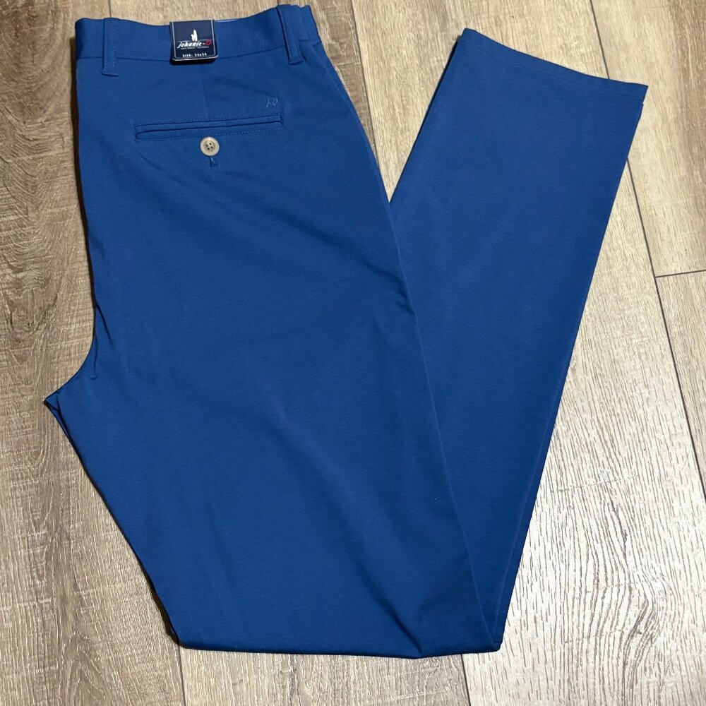NWT Johnnie-O Osprey Pants Mens 34x34 Lake Blue Cotton Blend Performance